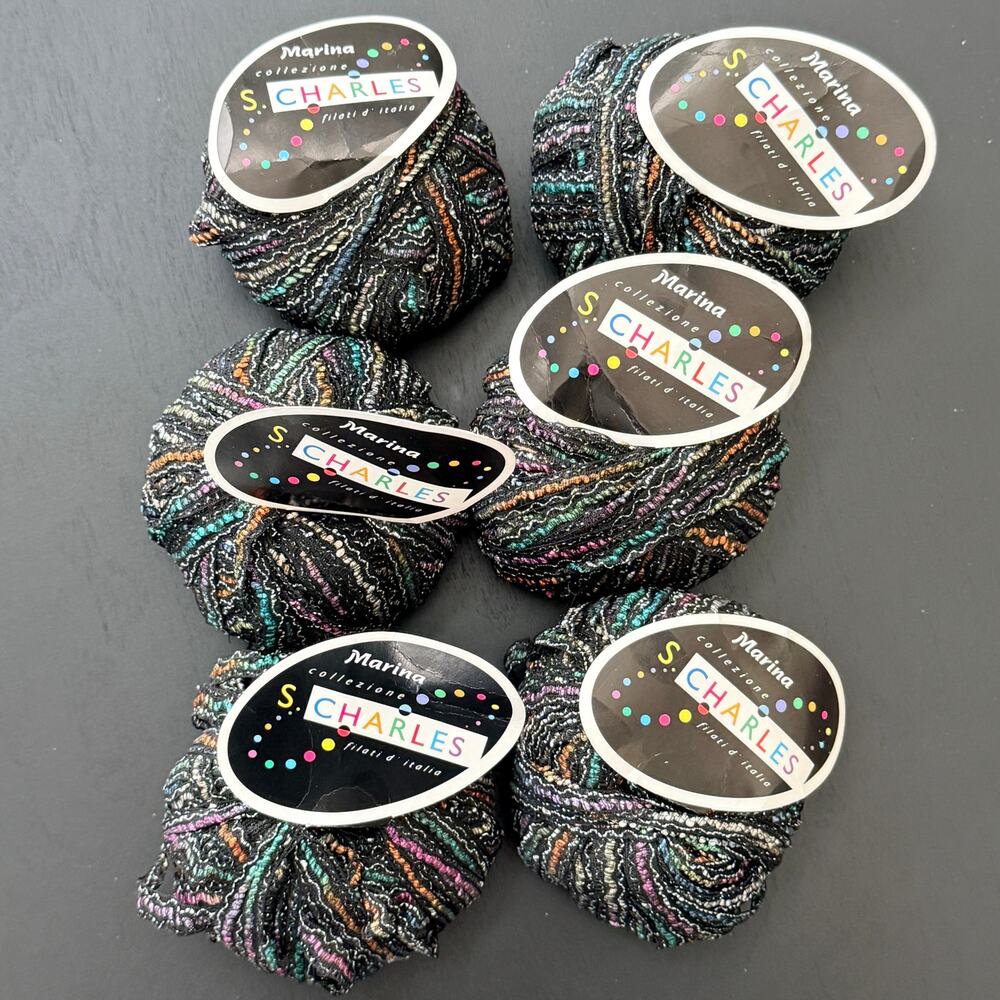 Stacy Charles Marina Yarn Shade 3 Lot 3458 Lot of 6 Novelty Metallic